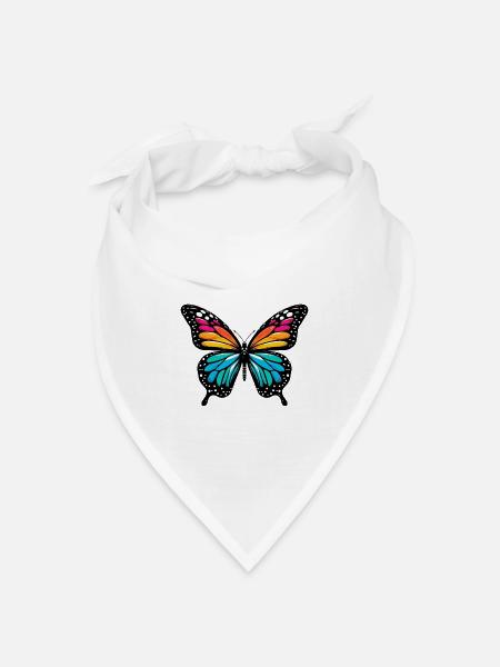 Schmetterling - Bandana Dreieckstuch - Weiß