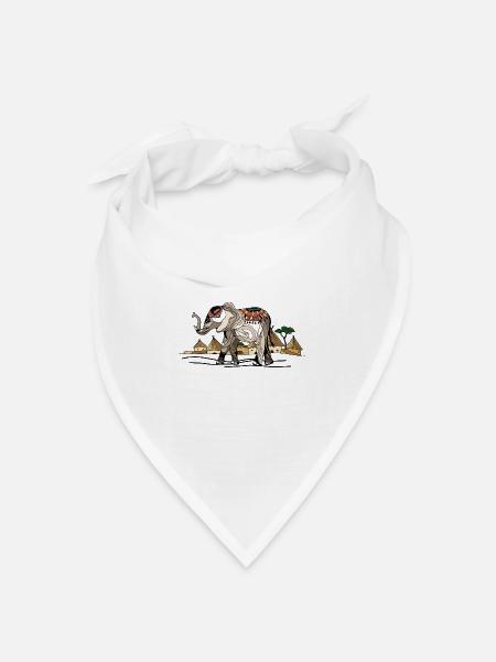 Elefant - Bandana Dreieckstuch - Weiß