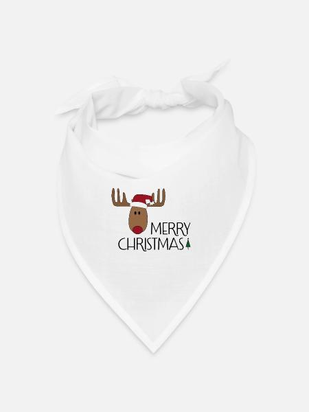 Frohe Weihnachten - Bandana Dreieckstuch - Weiß
