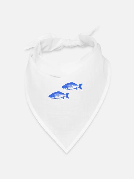 Fische - Bandana Dreieckstuch - Weiß