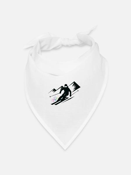 Skiurlaub Skifahrer Skifahren Wintersport - Bandana Dreieckstuch - Weiß