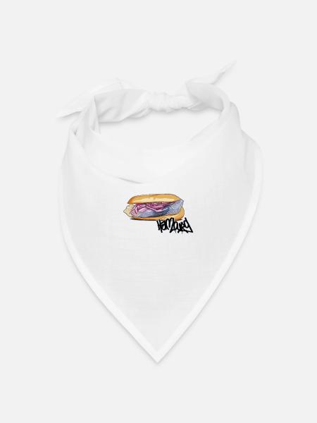 Fischbrötchen // Illustration - Bandana Dreieckstuch - Weiß