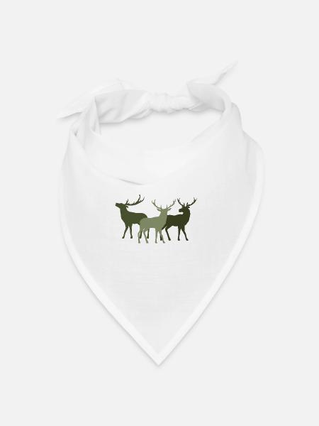 Hirsch - Bandana Dreieckstuch - Weiß