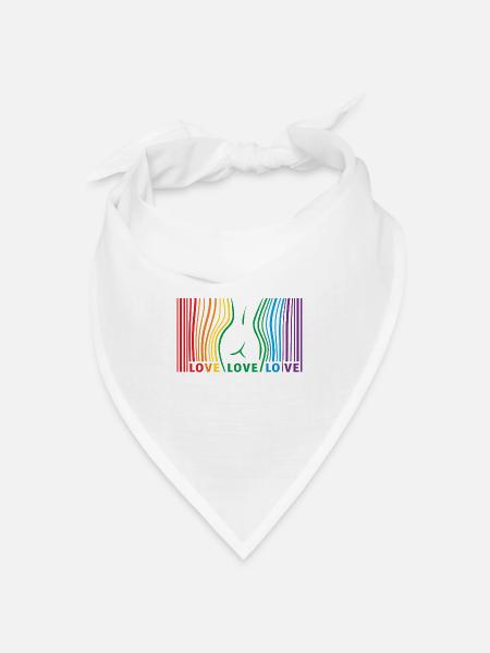 LOVE LOVE LOVE - Bandana Dreieckstuch - Weiß