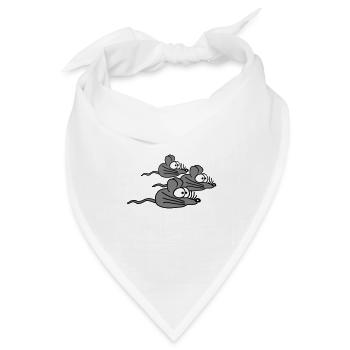 3 Mäuse Familie Kind Mama Papa Eltern Drei Freunde - Bandana Dreieckstuch - Weiß - Vorne
