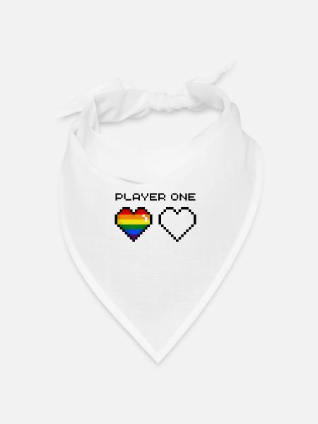 Player One Rainbow - Bandana Dreieckstuch - Weiß