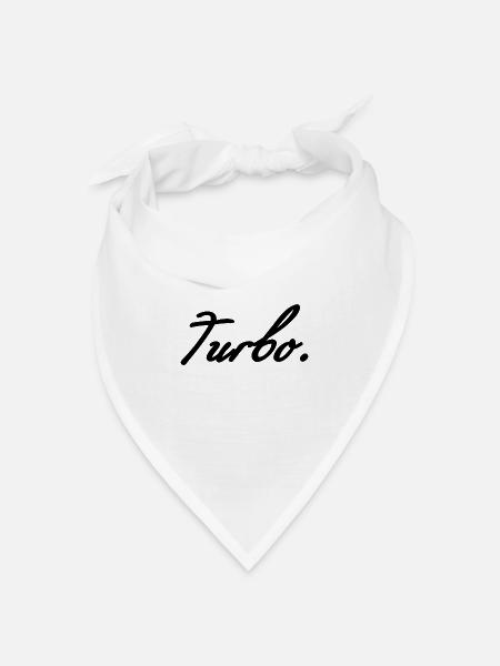 Turbo Schwarz - Bandana Dreieckstuch - Weiß