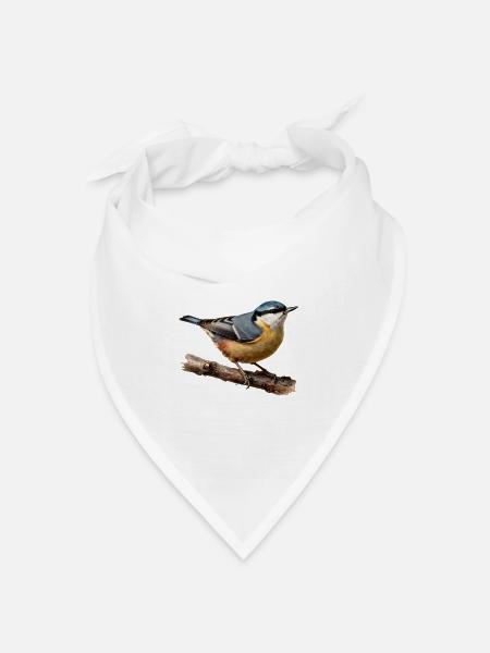 Kleiber am Ast - Bandana Dreieckstuch - Weiß