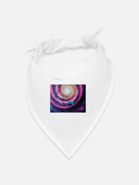 Pink Galaxy - Bandana Dreieckstuch - Weiß