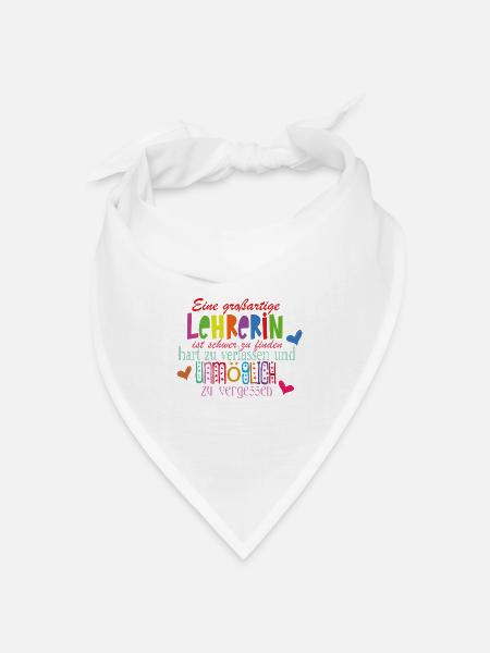 Lehrerin - Bandana Dreieckstuch - Weiß
