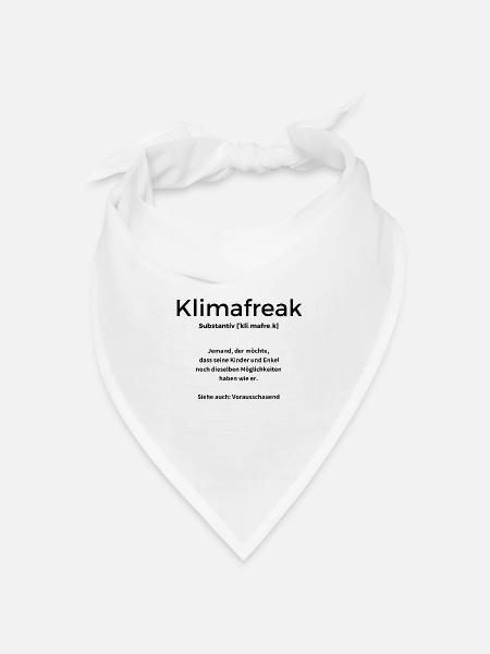 Klimafreak Vorausschauend - Bandana Dreieckstuch - Weiß