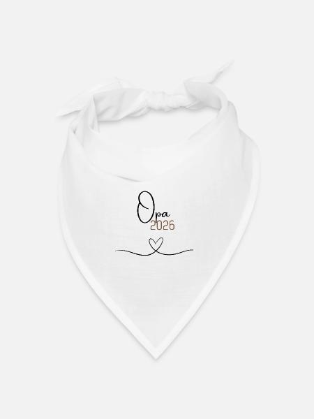 Opa 2026 –Geschenk für Opa since 2026, Weihnachten - Bandana Dreieckstuch - Weiß