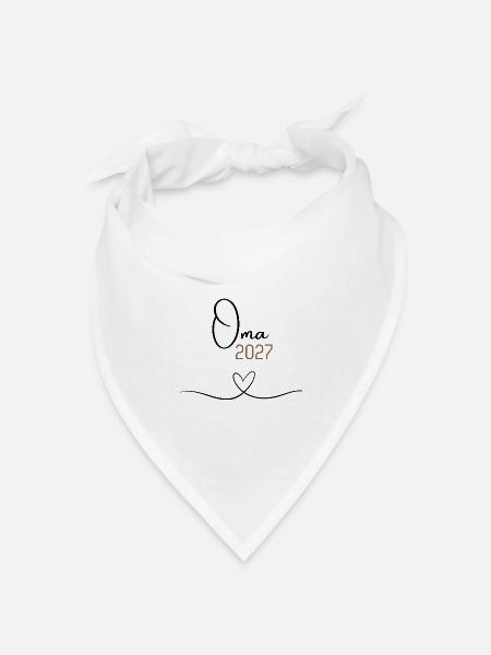 Oma 2027 – Babyankündigung für die Oma, Geschenk - Bandana Dreieckstuch - Weiß