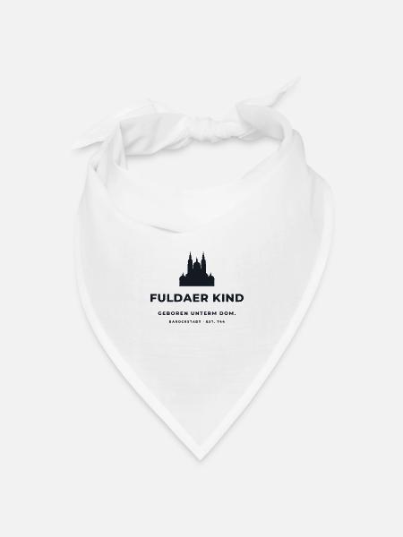 Fuldaer Kind – Domstadt Fulda seit 744 - Bandana Dreieckstuch - Weiß