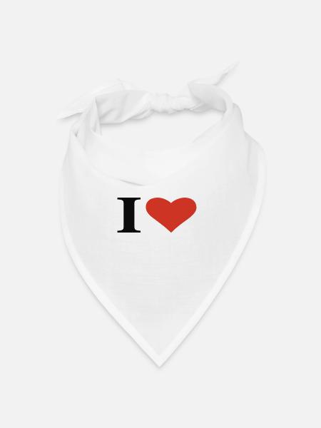 i love - Bandana Dreieckstuch - Weiß