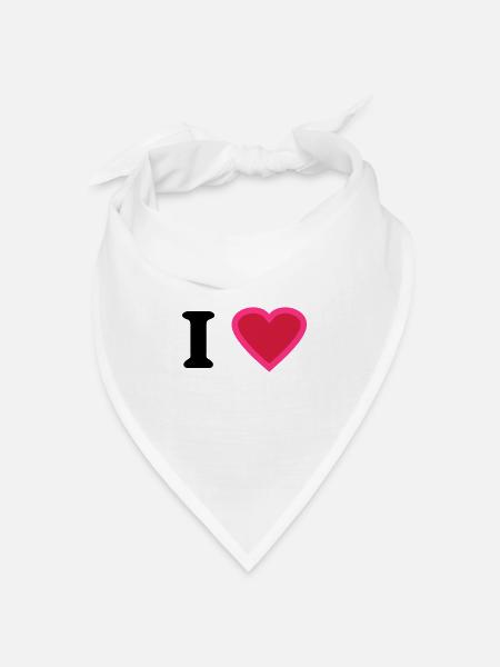 i love - Bandana Dreieckstuch - Weiß
