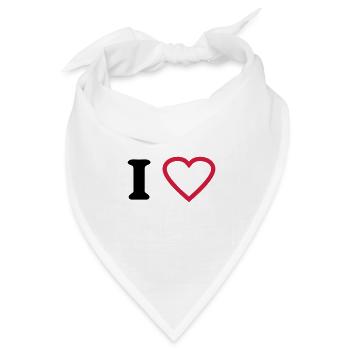 i love - Bandana Dreieckstuch - Weiß - Vorne