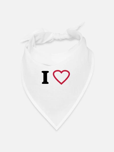 i love - Bandana Dreieckstuch - Weiß