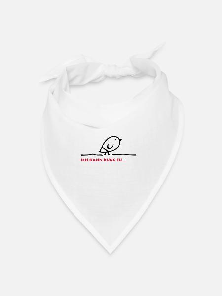 Tweetlercools - Ich kann KUNG FU - Bandana Dreieckstuch - Weiß