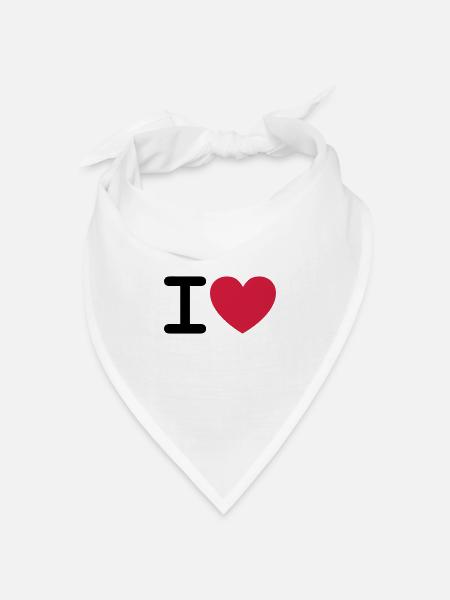 I *heart* - Bandana Dreieckstuch - Weiß