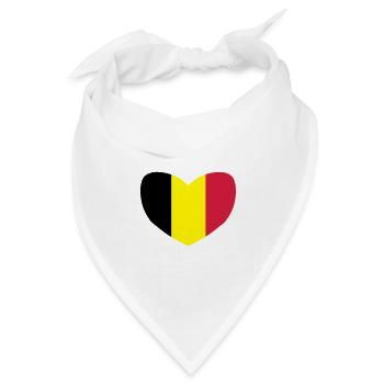 Ich liebe Belgien - Bandana Dreieckstuch - Weiß - Vorne