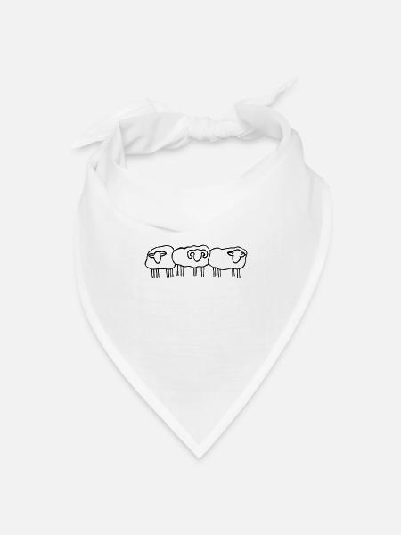 Schafe Schafherde - Bandana Dreieckstuch - Weiß