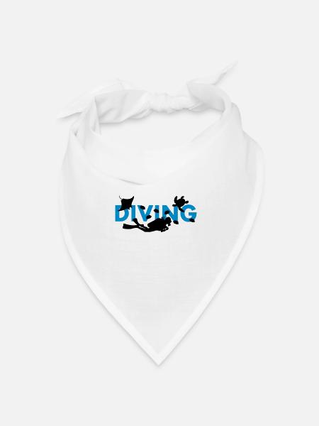 diving tauchen - Bandana Dreieckstuch - Weiß
