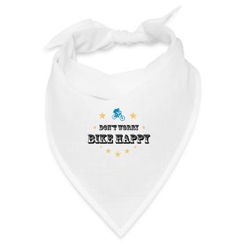 Don't worry bike happy - Bandana Dreieckstuch - Weiß - Vorne