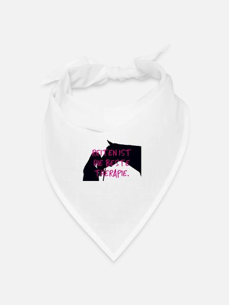 Pferd Pferde Reiten Reiterin Reitsport Geschenk - Bandana Dreieckstuch - Weiß