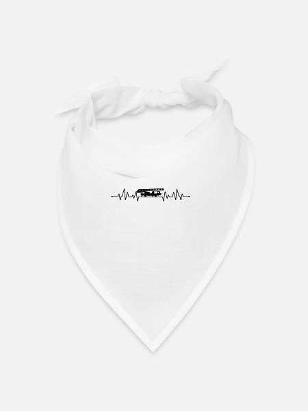 Herzschlag feuerwehr Drehleiter - Bandana Dreieckstuch - Weiß