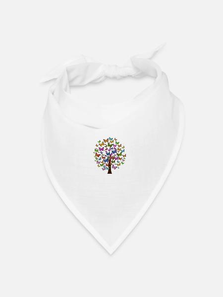 Schmetterlings-Baum - Bandana Dreieckstuch - Weiß