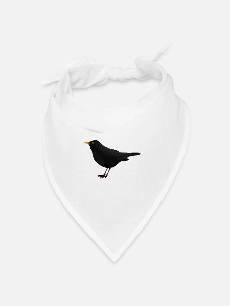Amsel Drossel Star Vogel Geschenk Geschenkidee - Bandana Dreieckstuch - Weiß