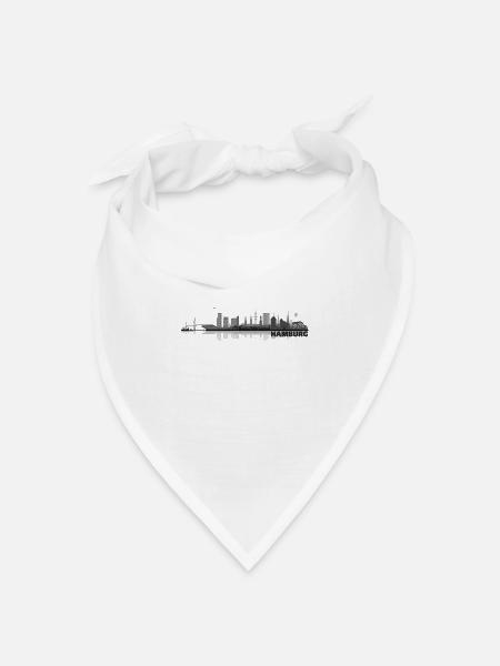 Hamburg 03 - Bandana Dreieckstuch - Weiß