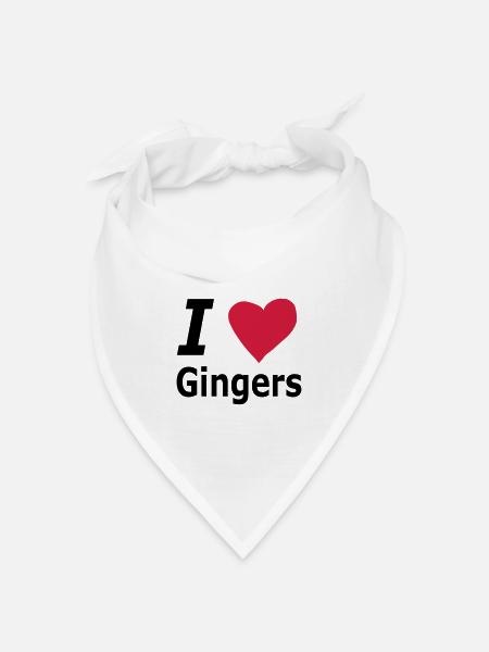 I love Gingers - Bandana Dreieckstuch - Weiß