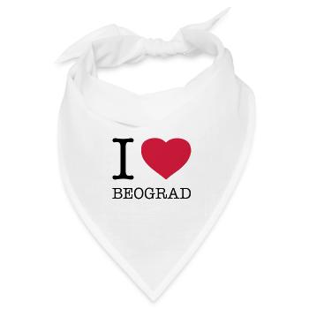 I LOVE BEOGRAD Belgrad Serbien - Bandana Dreieckstuch - Weiß - Vorne