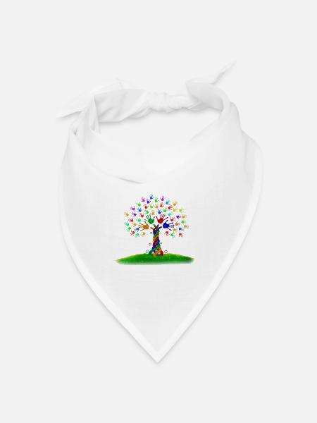 die lebendige Vielfalt - Bandana Dreieckstuch - Weiß
