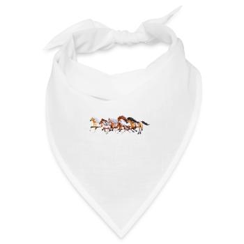 Wild Horses Herd - Bandana Dreieckstuch - Weiß - Vorne