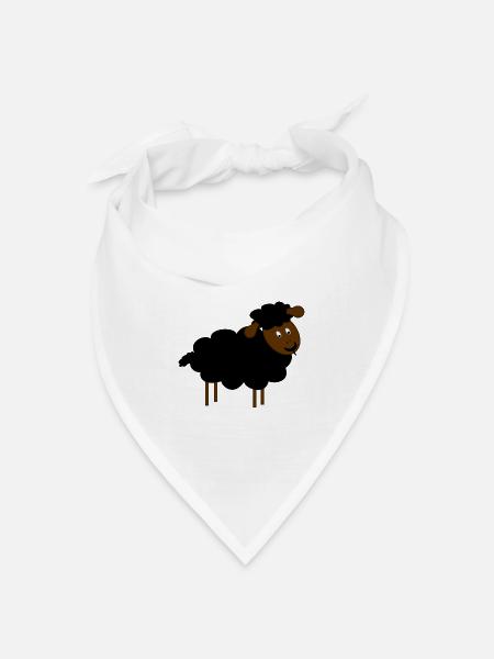 Schwarzes Schaf - Bandana Dreieckstuch - Weiß