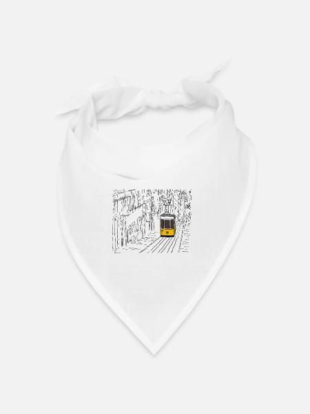 Lissabon Straßenbahn - Bandana Dreieckstuch - Weiß