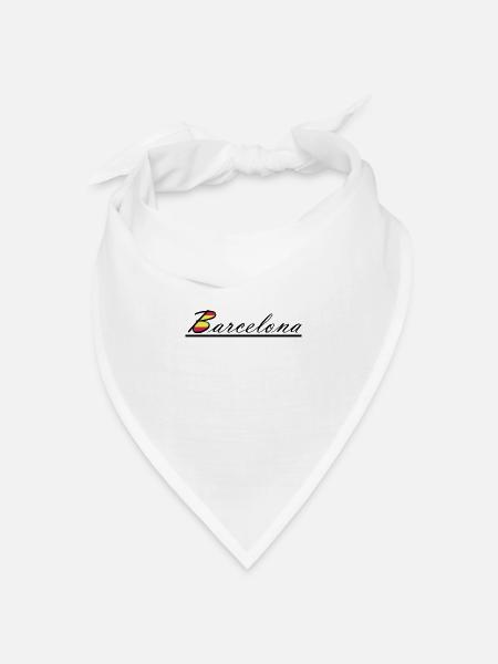 Barcelona - Bandana Dreieckstuch - Weiß