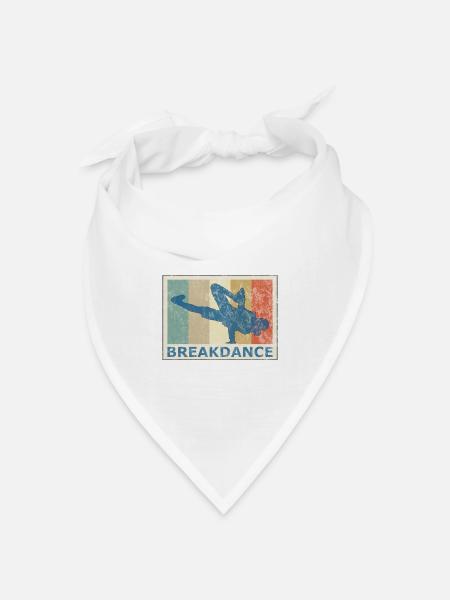 Retro Vintage Style Breakdance Breakdancing HipHop - Bandana Dreieckstuch - Weiß