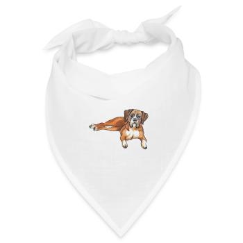 Deutscher Boxer - Bandana Dreieckstuch - Weiß - Vorne