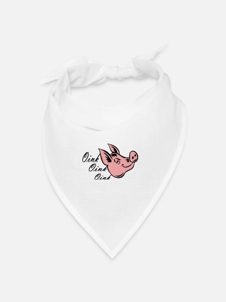 Kleines Schweinchen - Bandana Dreieckstuch - Weiß
