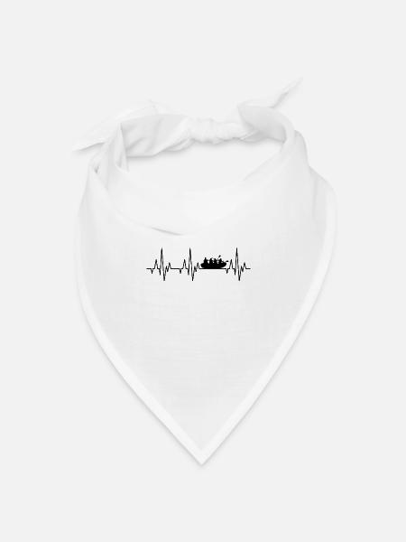 Herzschlag EKG Rafting Wildwasser Wassersport - Bandana Dreieckstuch - Weiß