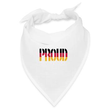 PROUD Deutschland Flagge, stolz sein auf Deutsch - Bandana Dreieckstuch - Weiß - Vorne