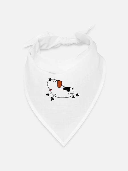 Süßer Comic Hund - Bandana Dreieckstuch - Weiß