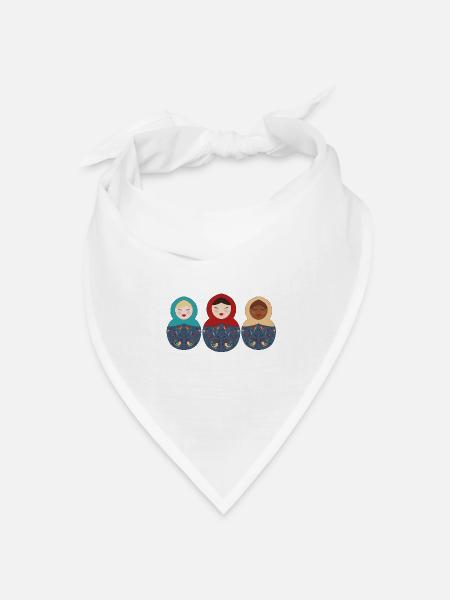 Russisch Matroshka Matrjoschka Matrioschka - Bandana Dreieckstuch - Weiß