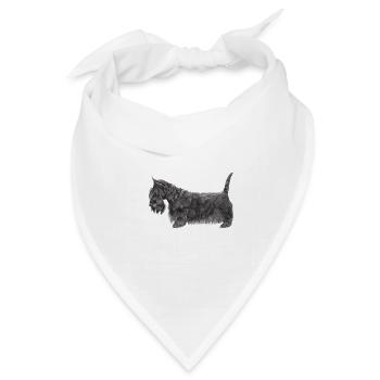Scottish Terrier UB - Bandana Dreieckstuch - Weiß - Vorne