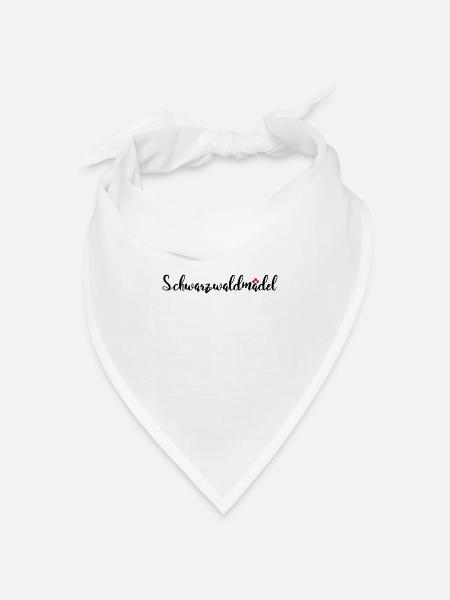 Schwarzwaldmädel - Bandana Dreieckstuch - Weiß