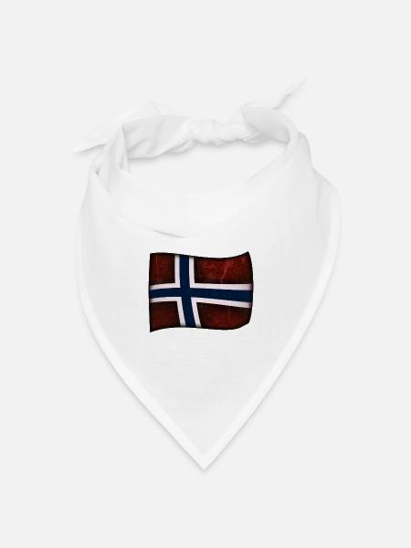 Norwegische Flagge - Bandana Dreieckstuch - Weiß